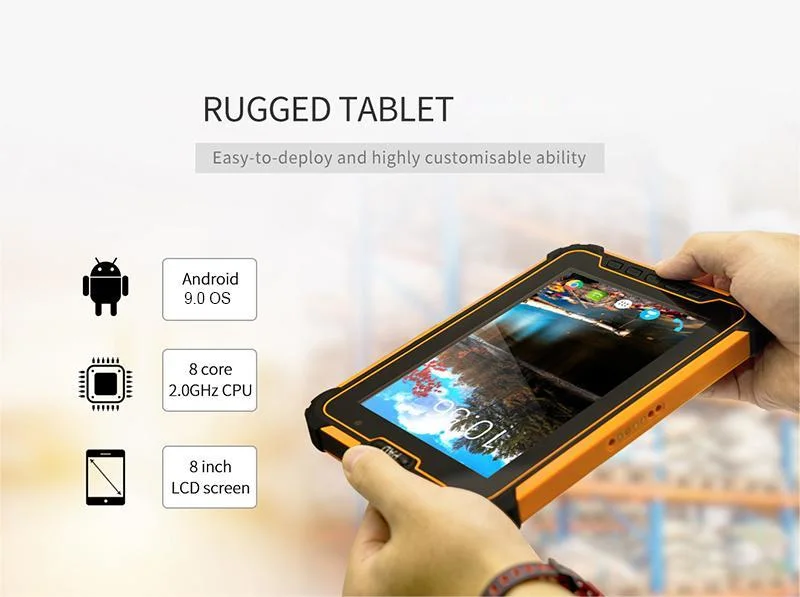 High Quality Three-Proof IP65 Waterproof Industrial Rugged Mobile Tablet PC with Fingerprint/NFC/Bluetooth